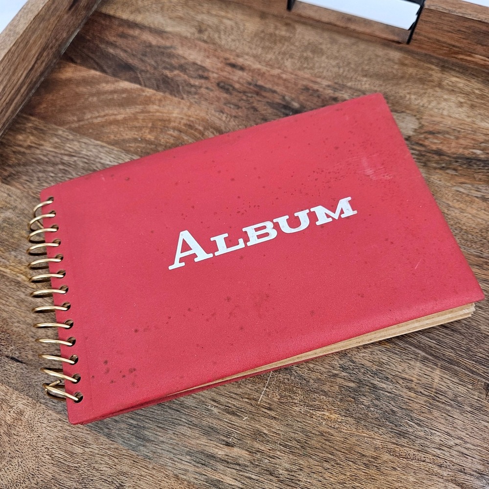 Vintage Red Spiral Bound 8 Page Photo Album Made in Japan 70s 80s Memory Book